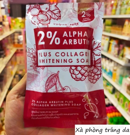 Xà bông tắm trắng 2 % Alpha Arbutin Plus Collagen Whitening Soap ảnh 2