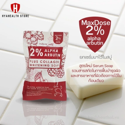 Xà bông tắm trắng 2 % Alpha Arbutin Plus Collagen Whitening Soap ảnh 4