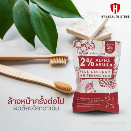 Xà bông tắm trắng 2 % Alpha Arbutin Plus Collagen Whitening Soap ảnh 8