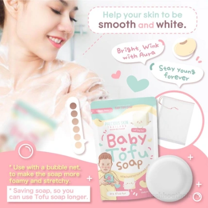 Xà phòng tắm diệt khuẩn trắng da Baby Tofu Soap (dùng cho cả mẹ và bé) ảnh 11