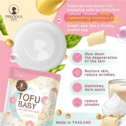 Xà phòng tắm diệt khuẩn trắng da Baby Tofu Soap (dùng cho cả mẹ và bé) ảnh 19