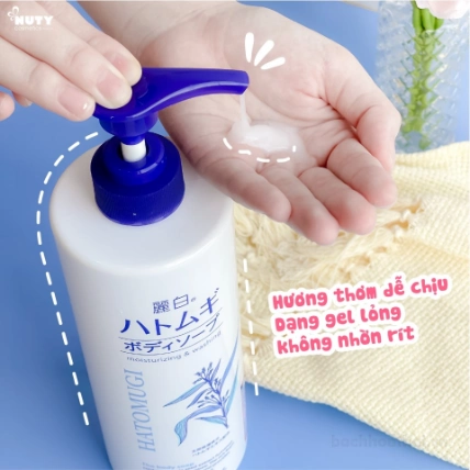 Sữa tắm dưỡng ẩm trắng da Hatomugi moisturizing & washing 800ml ảnh 5