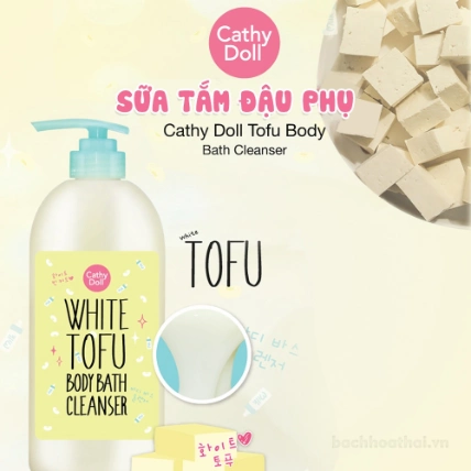 Sữa tắm hữu cơ trắng da bổ xung protein Tofu Body Bath Cleanser Cathy Doll ảnh 7