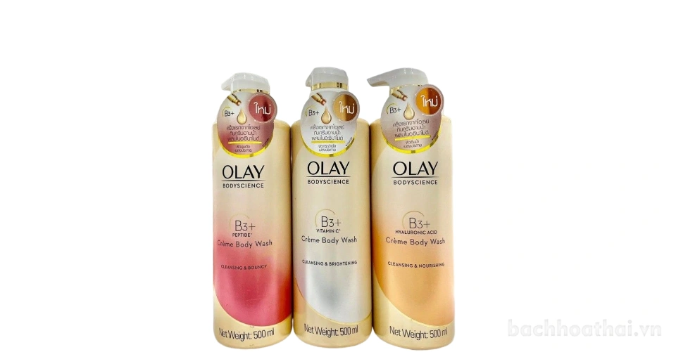 Sữa tắm trắng da dưỡng ẩm Olay Body Science B3 + Vitamin C Creme Body Wash bản Thái