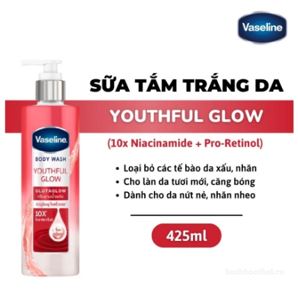 Sữa tắm trắng da Vaseline Body Wash Gluta Glow 10X  425ml ảnh 10