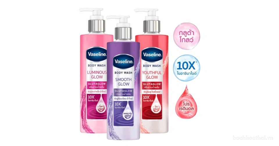 Sữa tắm trắng da Vaseline Body Wash Gluta Glow 10X 425ml