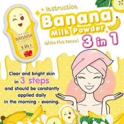 Gói ủ mặt chuối giảm mụn Banana Milk Powder 3 in 1 ảnh 10