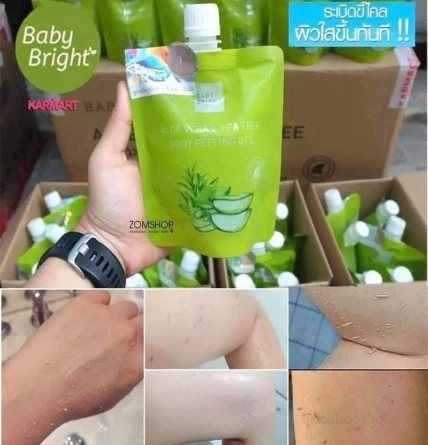 Gel tẩy tế bào chết Baby Bright Aloe Vera & Tea Tree Body Peeling Gel ảnh 6