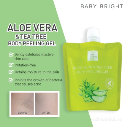 Gel tẩy tế bào chết Baby Bright Aloe Vera & Tea Tree Body Peeling Gel ảnh 5