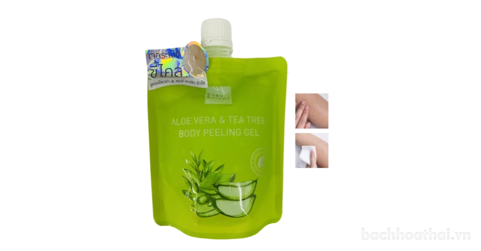 Gel tẩy tế bào chết Baby Bright Aloe Vera & Tea Tree Body Peeling Gel