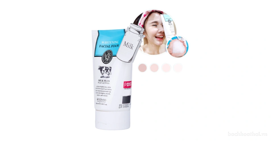 Sữa rửa mặt tạo bọt Whitening Facial Foam Milk Plus Co-Enzyme Q10