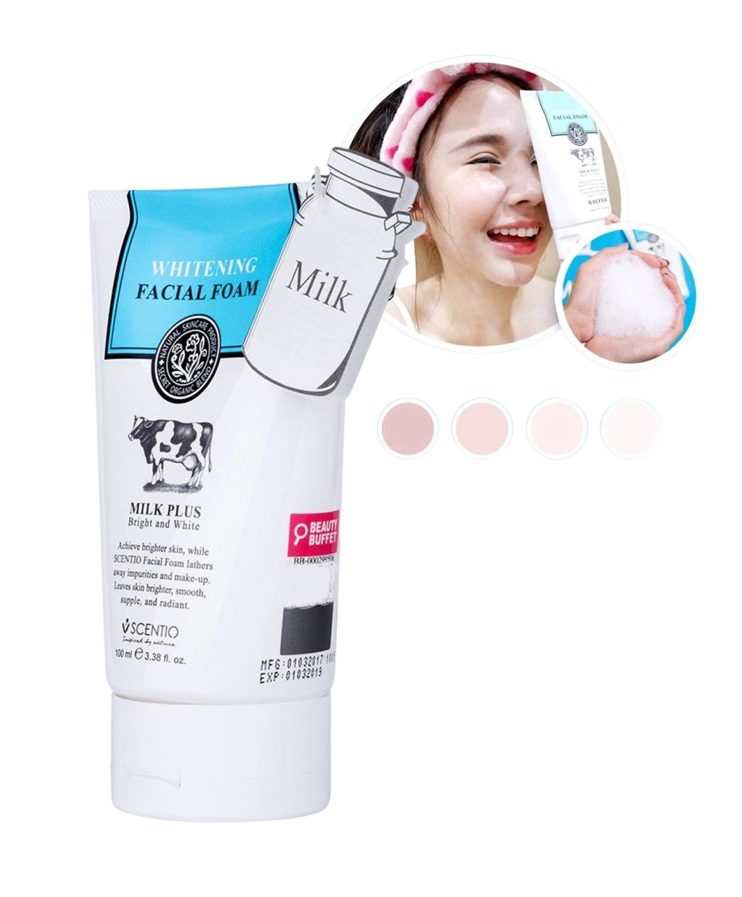 Sữa rửa mặt tạo bọt Whitening Facial Foam Milk Plus Co-Enzyme Q10