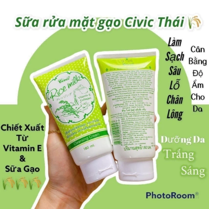 Sữa rửa mặt gạo Civic Rice Milk 180ml Thái Lan ảnh 2