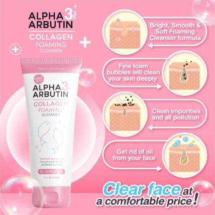 Sữa rửa mặt Alpha Arbutin Collagen Foaming Cleanser ảnh 6