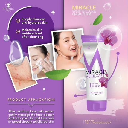Sữa rửa mặt Miracle White Care Facial Foam Thái Lan ảnh 4