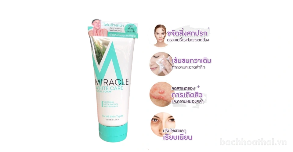 Sữa rửa mặt làm sạch sâu Miracle White Care Facial Foam Thái Lan