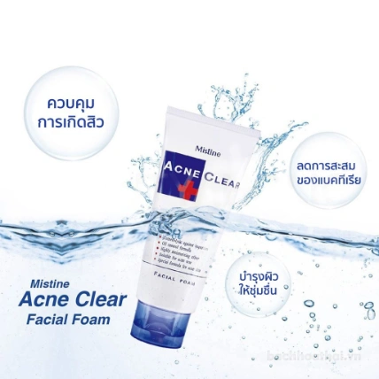 Sữa rửa mặt kiểm soát dầu dành cho da mụn Mistine Acne Clear Facial Foam Thái Lan ảnh 5