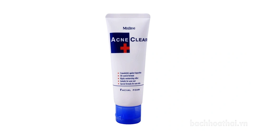 Sữa rửa mặt kiểm soát dầu dành cho da mụn Mistine Acne Clear Facial Foam Thái Lan