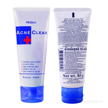 Sữa rửa sạch mụn trứng cá sáng da Mistine Acne Clear Facial Foam Thái Lan ảnh 1