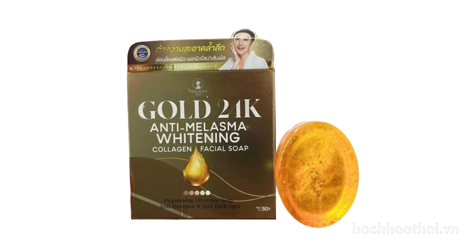 Xà phòng collagen rửa mặt trắng da chống nám Gold 24K Collagen Facial Soap