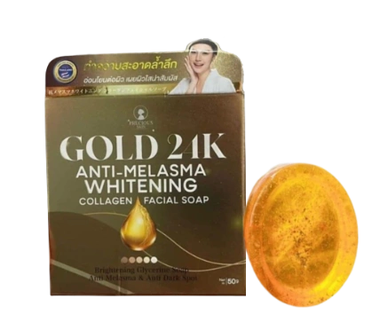 Xà phòng collagen rửa mặt trắng da chống nám Gold 24K Collagen Facial Soap ảnh 1