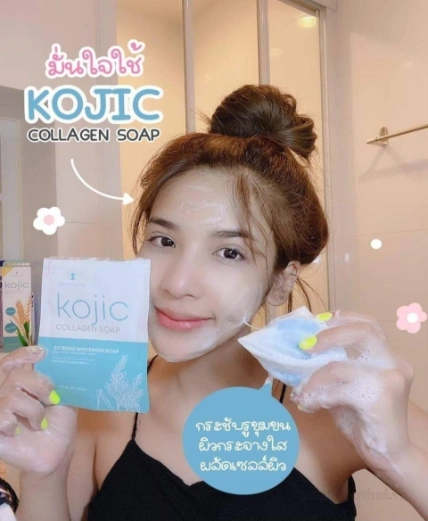 Xà phòng rửa mặt trắng da Kojic Collagen Soap ảnh 12