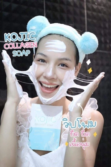 Xà phòng rửa mặt trắng da Kojic Collagen Soap ảnh 13