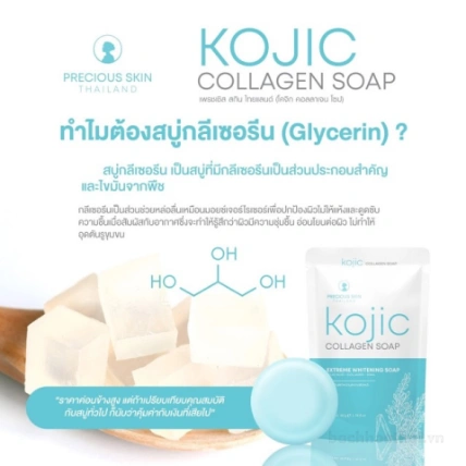 Xà phòng rửa mặt bổ xung colagen ốc sên Kojic Collagen Soap ảnh 5