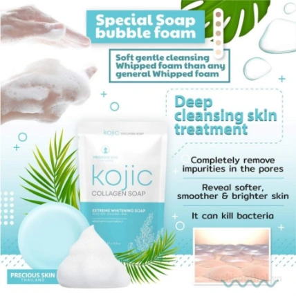 Xà phòng rửa mặt trắng da Kojic Collagen Soap ảnh 18
