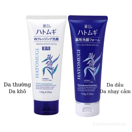 Sữa rửa mặt ngừa mụn trắng da Hatomugi Acne Care & Facial Washing ảnh 5