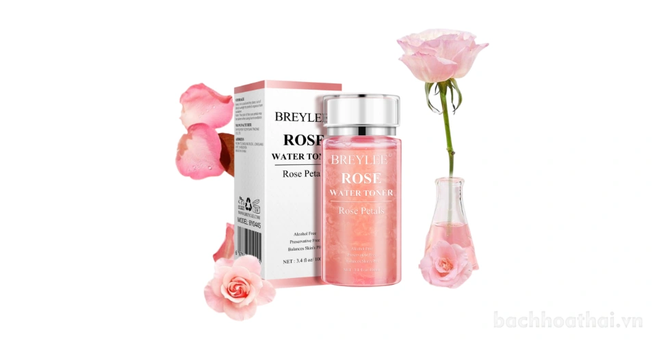 Nước hoa hồng cân bằng da BREYLEE Rose Water Toner 100ml