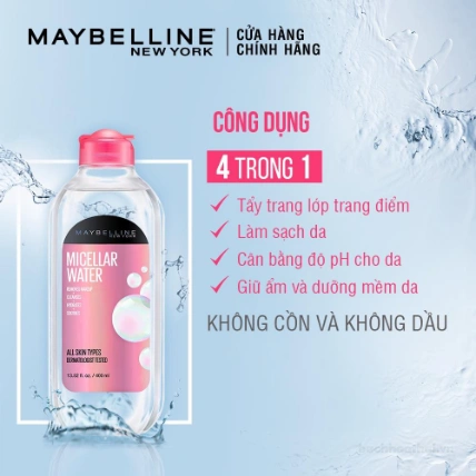 Nước tẩy trang không cồn Maybelline Micellar Water 4 trong 1 ảnh 7