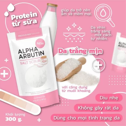 Muối tắm dưỡng trắng Alpha Arbutin Salt Scrub 300g ảnh 3