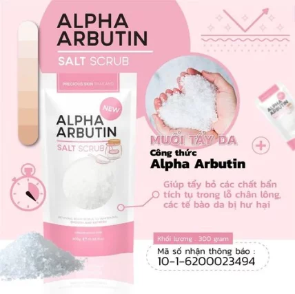Muối tắm dưỡng trắng Alpha Arbutin Salt Scrub 300g ảnh 13