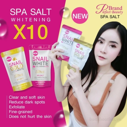 Muối tắm tẩy tế bào chết Perfect Beauty Snail Spa Salt Whitening x10 Thái Lan ảnh 3