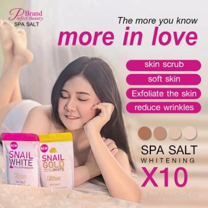 Muối tắm tẩy tế bào chết Perfect Beauty Snail Spa Salt Whitening x10 Thái Lan ảnh 6
