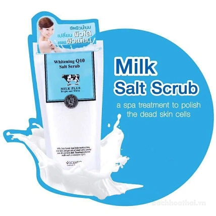 Muối tắm bò Scentio Milk Plus Whitening Q10 Salt Scrub ảnh 15