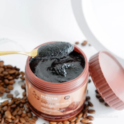 Tẩy tế bào chết thảo dược Pitchii Coffee Scrub Herbal Shower Cream 500gr ảnh 6