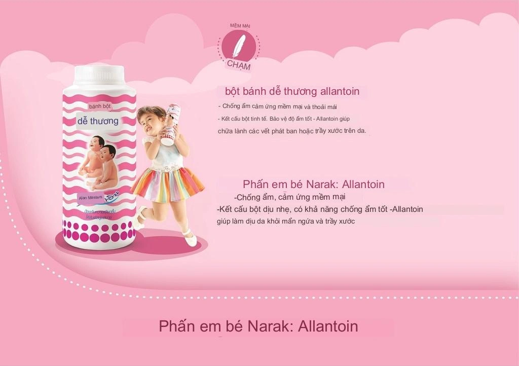 Phấn rôm Narak Baby Powder hũ phấn em bé Thái Lan