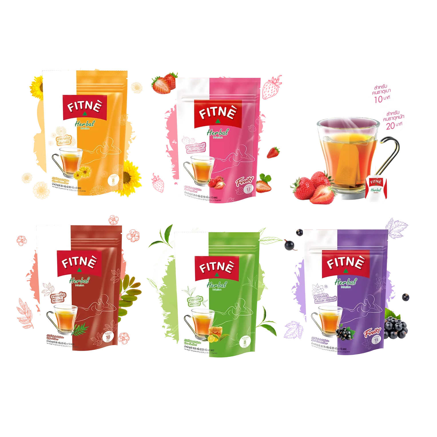 Trà giảm cân túi lọc Green Tea Flavored FITNE Herbal Thái Lan