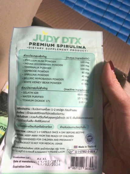Viên uống giảm cân tảo biển Judy DTX Premium Spirulina Thái Lan ảnh 2