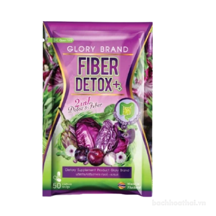 Viên uống rau củ hỗ trợ tiêu hóa đào thải mỡ Glory Brand Fiber Detox ++ 2 in 1 ảnh 1