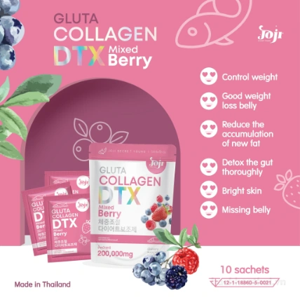 Detox trái cây giảm cân, giữ dáng, đẹp da Joji Gluta Collagen DTX mixed Berry ảnh 14