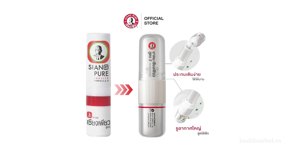 Ống hít 2 đầu ông già Siang Pure Inhaler & Oil 2 in 1