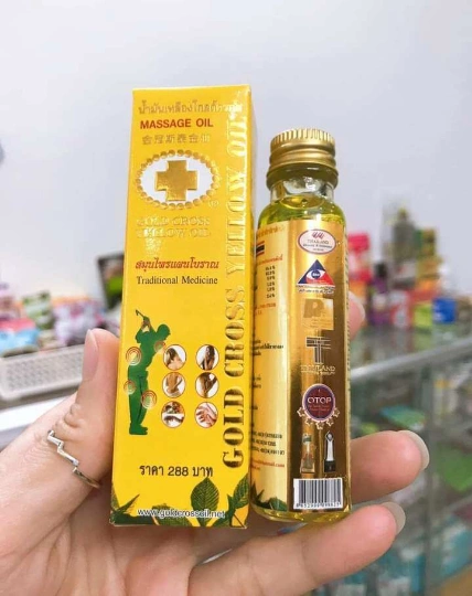 Dầu chữ thập vàng thảo dược Gold Cross Yellow Oil Thái Lan ảnh 14