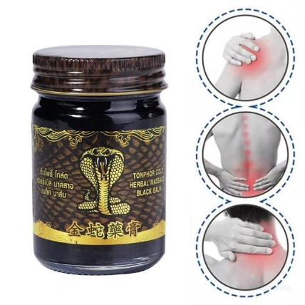 Dầu rắn hổ mang Tonphor Gold Herbal Body Massage Black Oil Thái Lan  ảnh 13