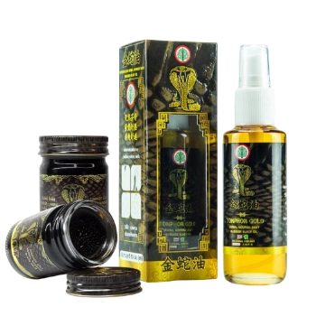 Ảnh sản phẩm Dầu rắn hổ mang Tonphor Gold Herbal Body Massage Black Oil Thái Lan  1