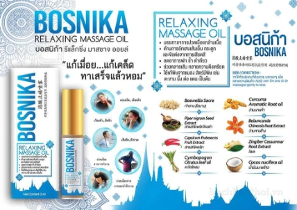 Dầu xoa bóp giảm đau nhức toàn thân Bosnika Relaxing Massage Oil Thái Lan ảnh 4