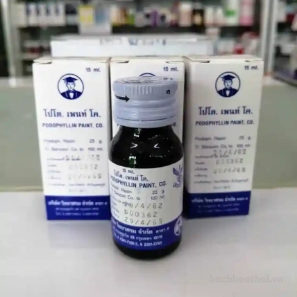 Thuốc bôi trị mụn cóc, sùi mào gà Podophyllin Paint 25% Thái Lan ảnh 6