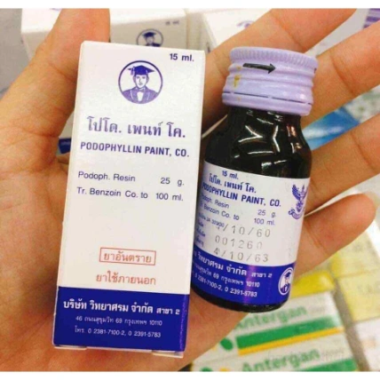 Thuốc bôi trị mụn cóc, sùi mào gà Podophyllin Paint 25% Thái Lan ảnh 8